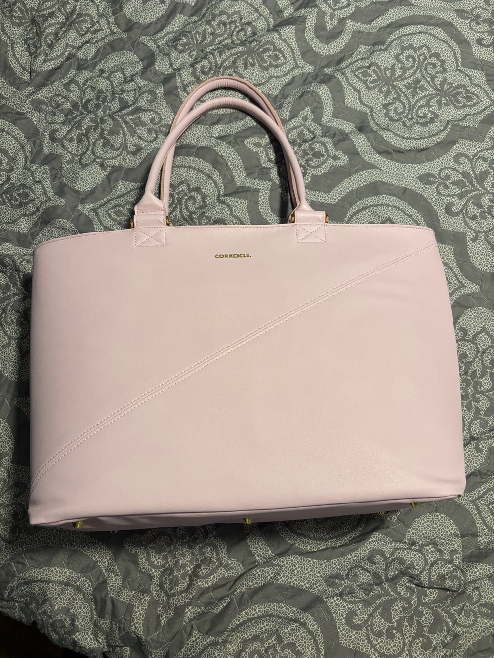 Corkcicle Blush Pink Structured Tote - Dual-Handle Work Bag